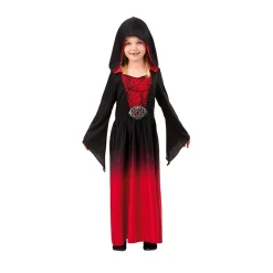 Barn Joker Vampyrklänning med huva, utklädnad till halloween, strl. 122-134, för barn 7–9 år