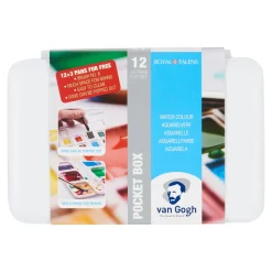 Van Gogh akvarellfärger i set / pocket box – 15 halvkoppar | Akvarell- & Vattenfärger