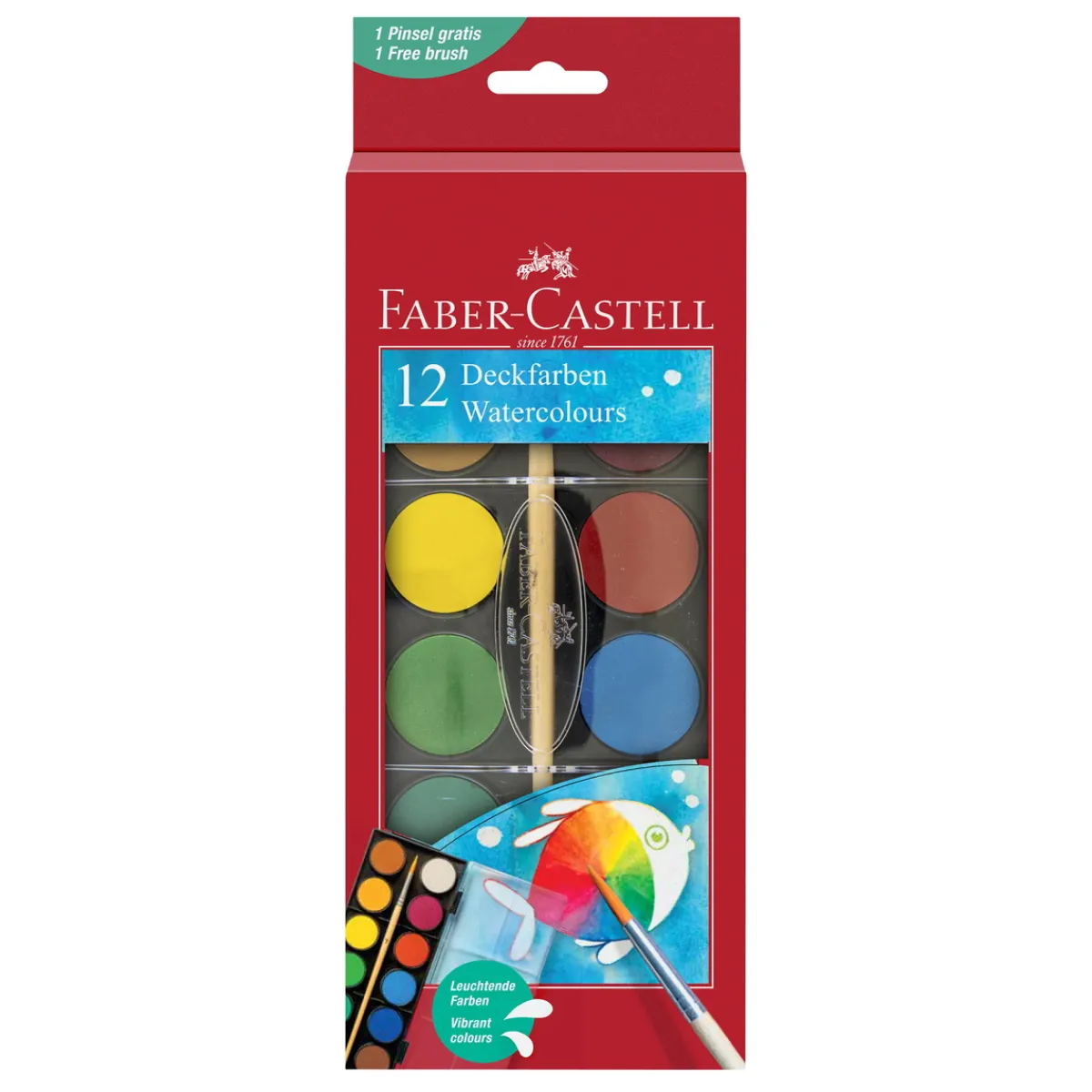 Faber-Castell Vattenfärger Täckande 12p | Barn Barnfärg