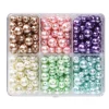 Panduro Jewellery Vaxade glaspärlor, ca 480 st. i pastellfärger – 4 storlekar, Ø4, 6, 8 och 10 mm | Glaspärlor