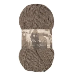 Viking Garn Eco Highland Wool 50g brun 208 | Ullgarn