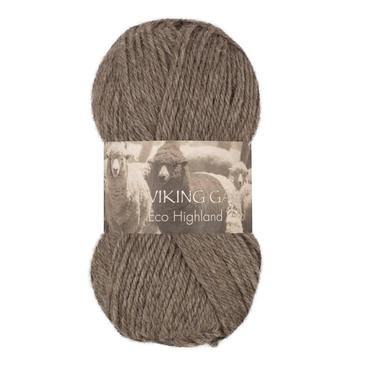Viking Garn Eco Highland Wool 50g brun 208 | Ullgarn