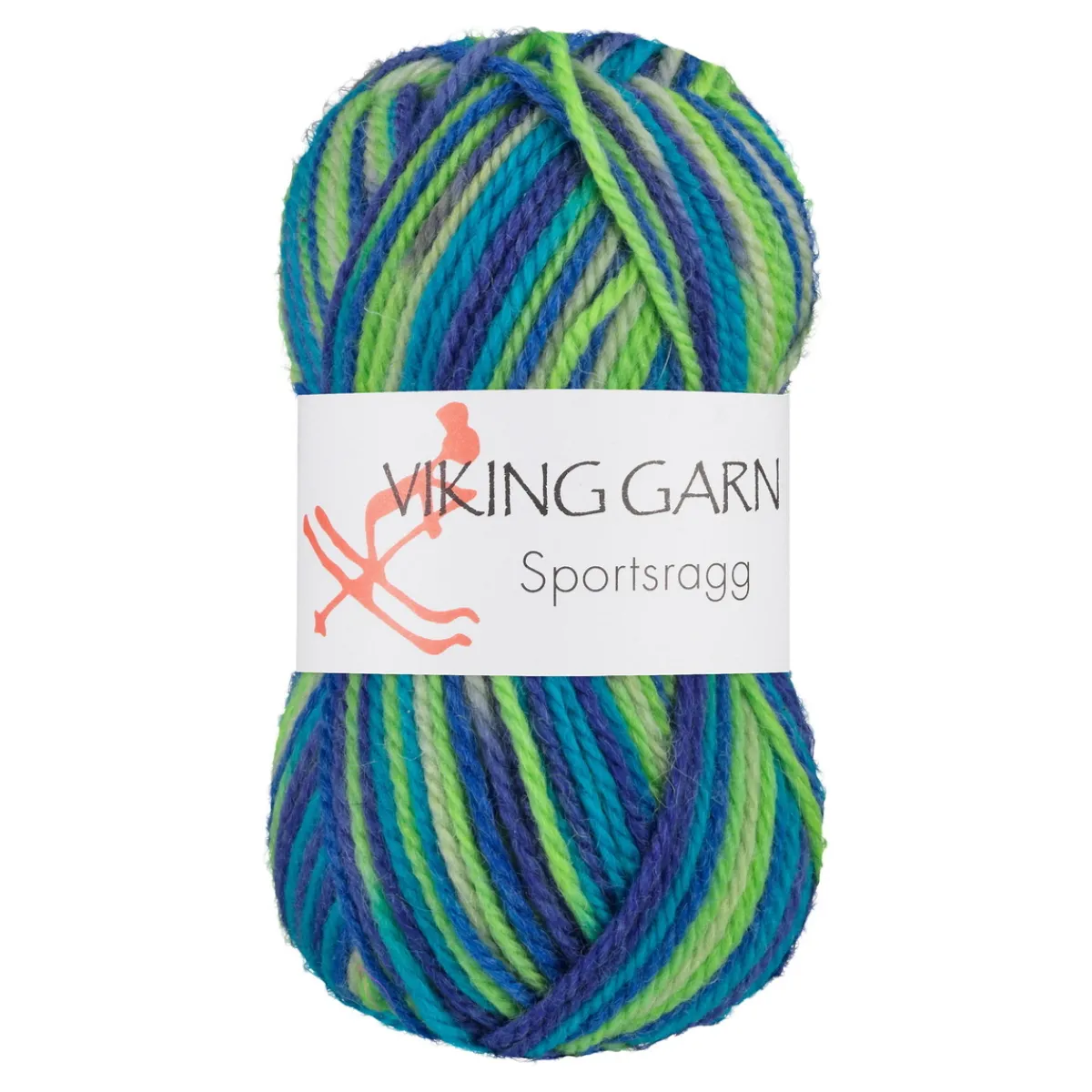 Viking Garn Sportsragg 50g blå/grön 552 | Ullgarn
