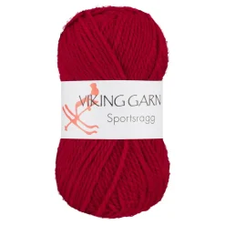Viking Garn Sportsragg 50g röd 565 | Ullgarn