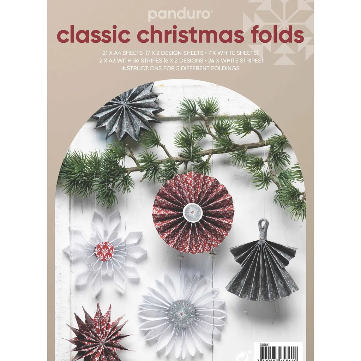 Panduro Design Vik klassiskt vackra julstjärnor i vitt, rött och grått