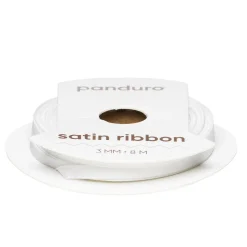 Panduro Hobby Vitt satinband – 3 mm brett och 8 meter långt | Satinband