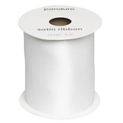 Panduro Hobby Vitt satinband – 73 mm brett och 5 meter långt