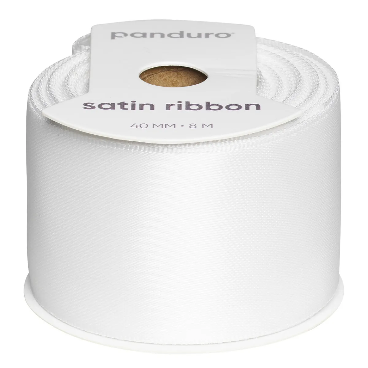 Panduro Hobby Vitt satinband – 40 mm brett och 8 meter långt | Satinband