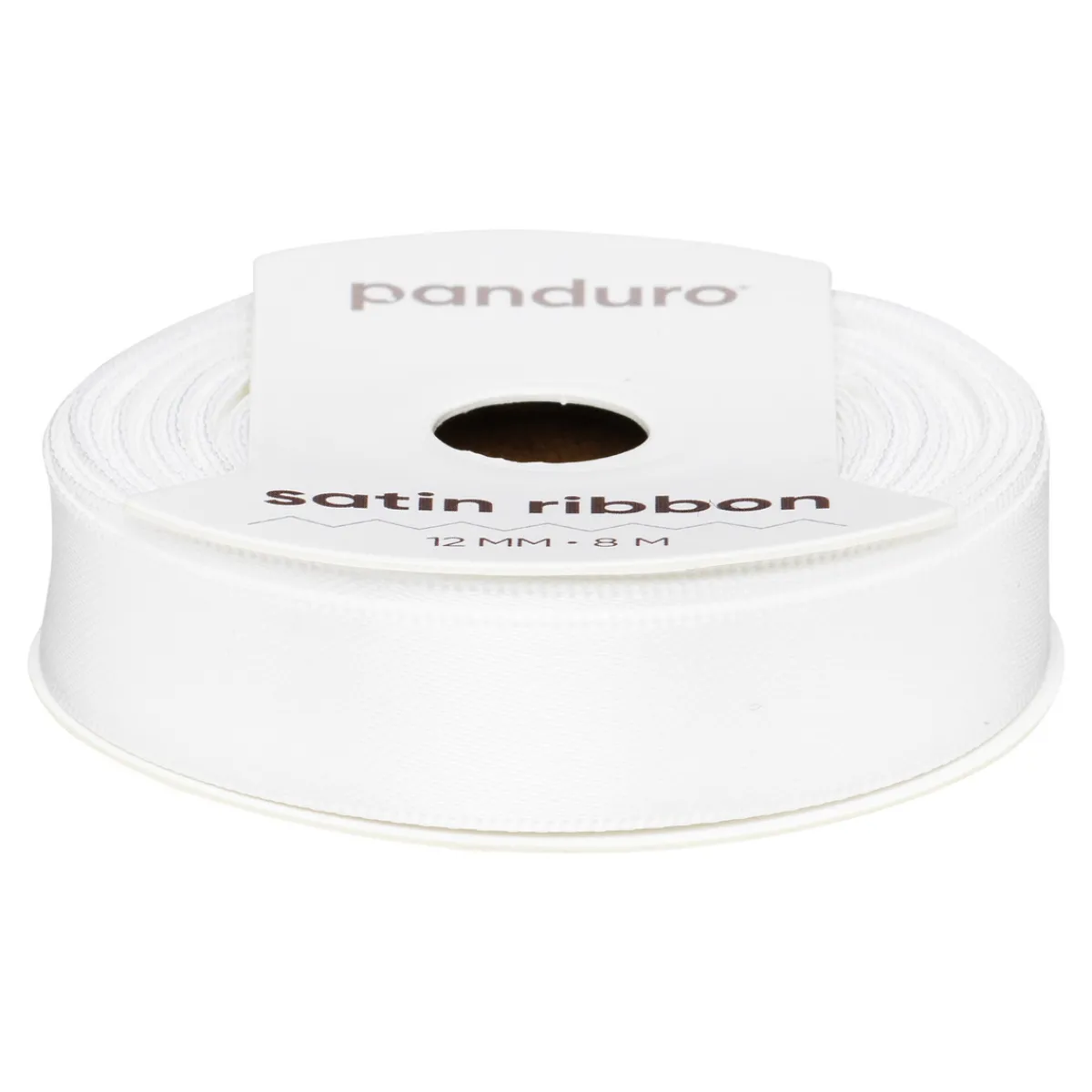 Panduro Hobby Vitt satinband – 12 mm brett och 8 meter långt