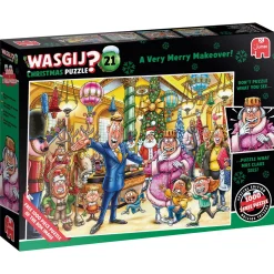 Barn Wasgij dubbel-pussel #21 Christmas – A Very Merry Makeover! 2 stycken pussel à 1000 bitar, 68×49 cm