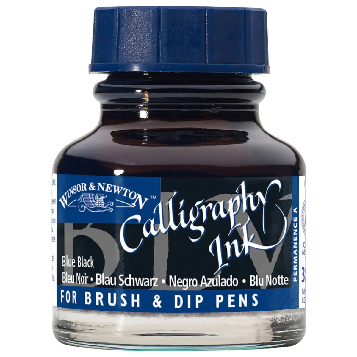 Winsor & Newton Calligraphy Ink, Transparent 30 ml Blue Black 034 | Bläck & Tusch