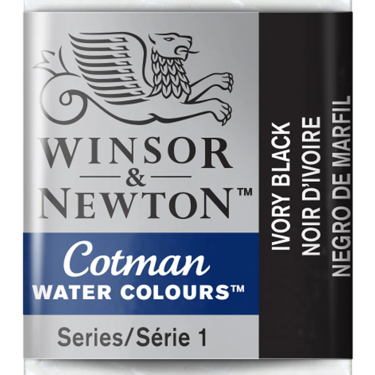 Winsor & Newton Cotman akvarellfärg halvkopp Ivory Black 331 | Akvarell- & Vattenfärger