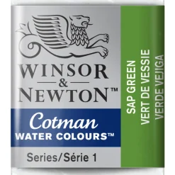 Winsor & Newton Cotman akvarellfärg halvkopp Sap Green 599 | Akvarell- & Vattenfärger