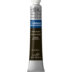 Winsor & Newton Cotman akvarellfärg 8 ml Ivory Black 331 | Akvarell- & Vattenfärger