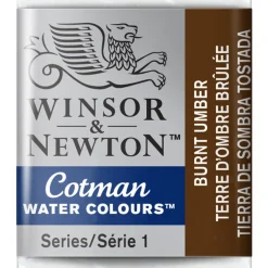 Winsor & Newton Cotman akvarellfärg halvkopp Burnt Umber 076 | Akvarell- & Vattenfärger
