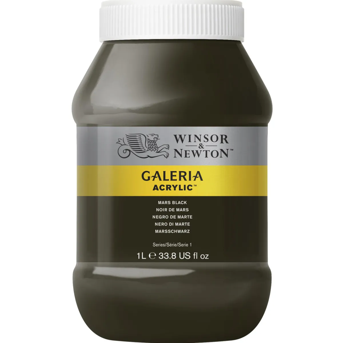 Winsor & Newton Galeria akrylfärg 1L Mars Black 386 | Akrylfärger