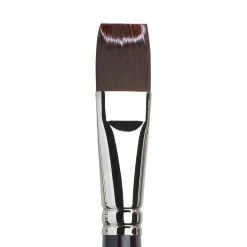 Winsor & Newton Galeria Short Flat Bright 22, lång flatborstad syntetpensel med långt skaft för olja & akryl