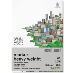 Winsor & Newton Marker Heavy Weight Bleedproof A4 (210x297 mm), 25 ark – 160 grams ytvikt | Block