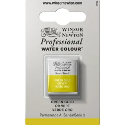 Winsor & Newton Professional akvarellfärg halvkopp Green Gold 294 | Akvarell- & Vattenfärger