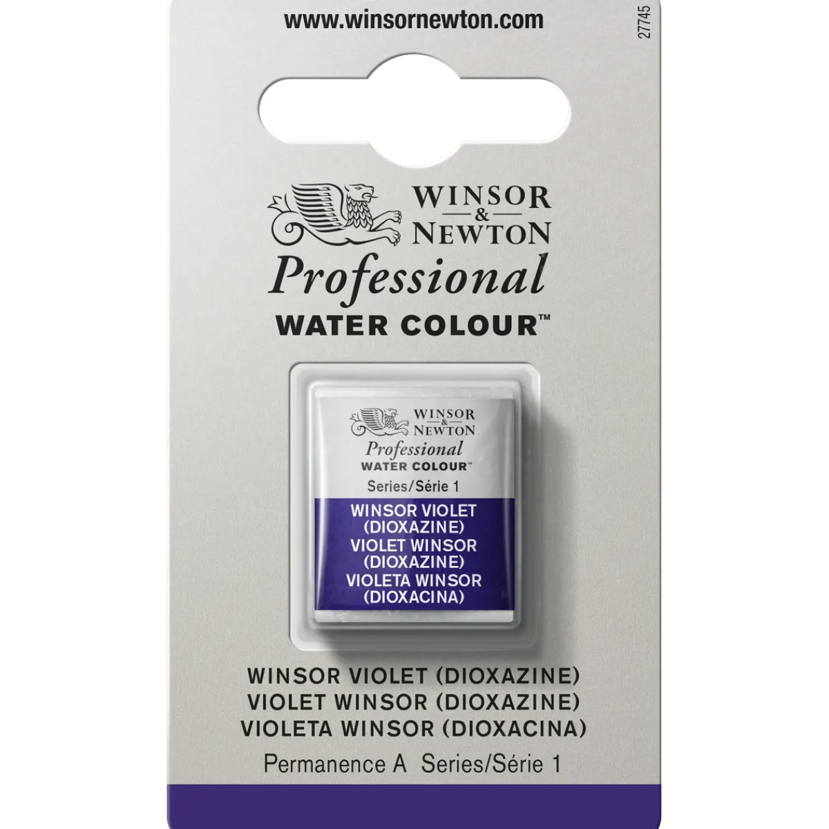Winsor & Newton Professional akvarellfärg halvkopp Winsor Violet (Dioxazine) 733 | Akvarell- & Vattenfärger