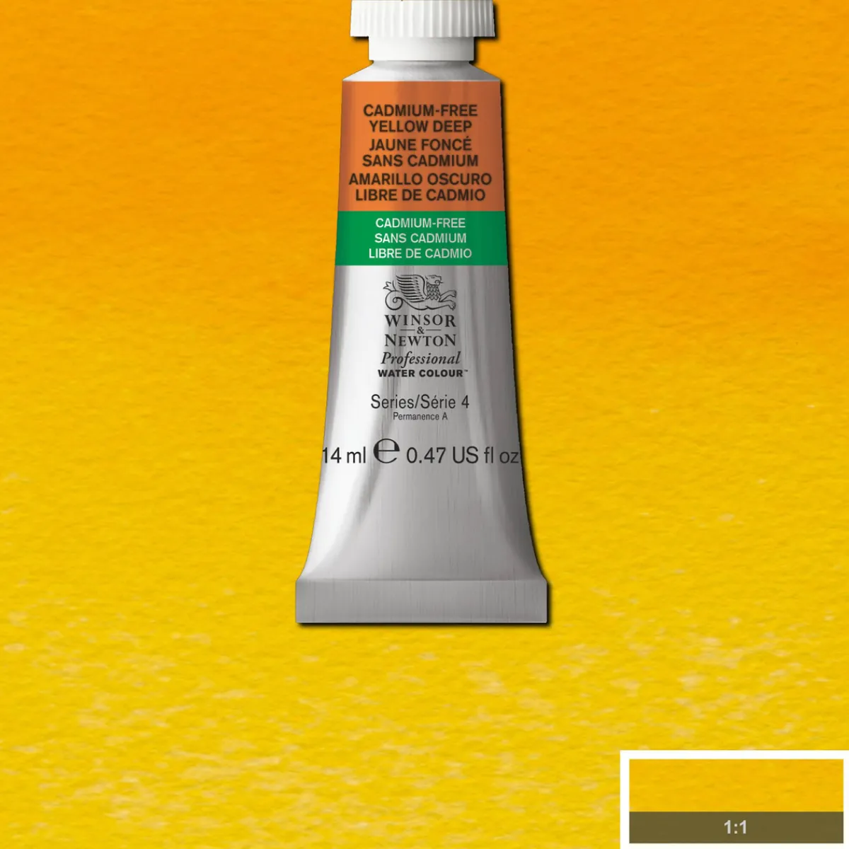 Winsor & Newton Professional akvarellfärg 14 ml Cadmium-Free Yellow Deep 891 | Akvarell- & Vattenfärger
