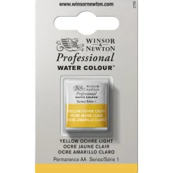 Winsor & Newton Professional akvarellfärg halvkopp Yellow Ochre Light 745 | Akvarell- & Vattenfärger