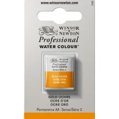 Winsor & Newton Professional akvarellfärg halvkopp Gold Ochre 285 | Akvarell- & Vattenfärger