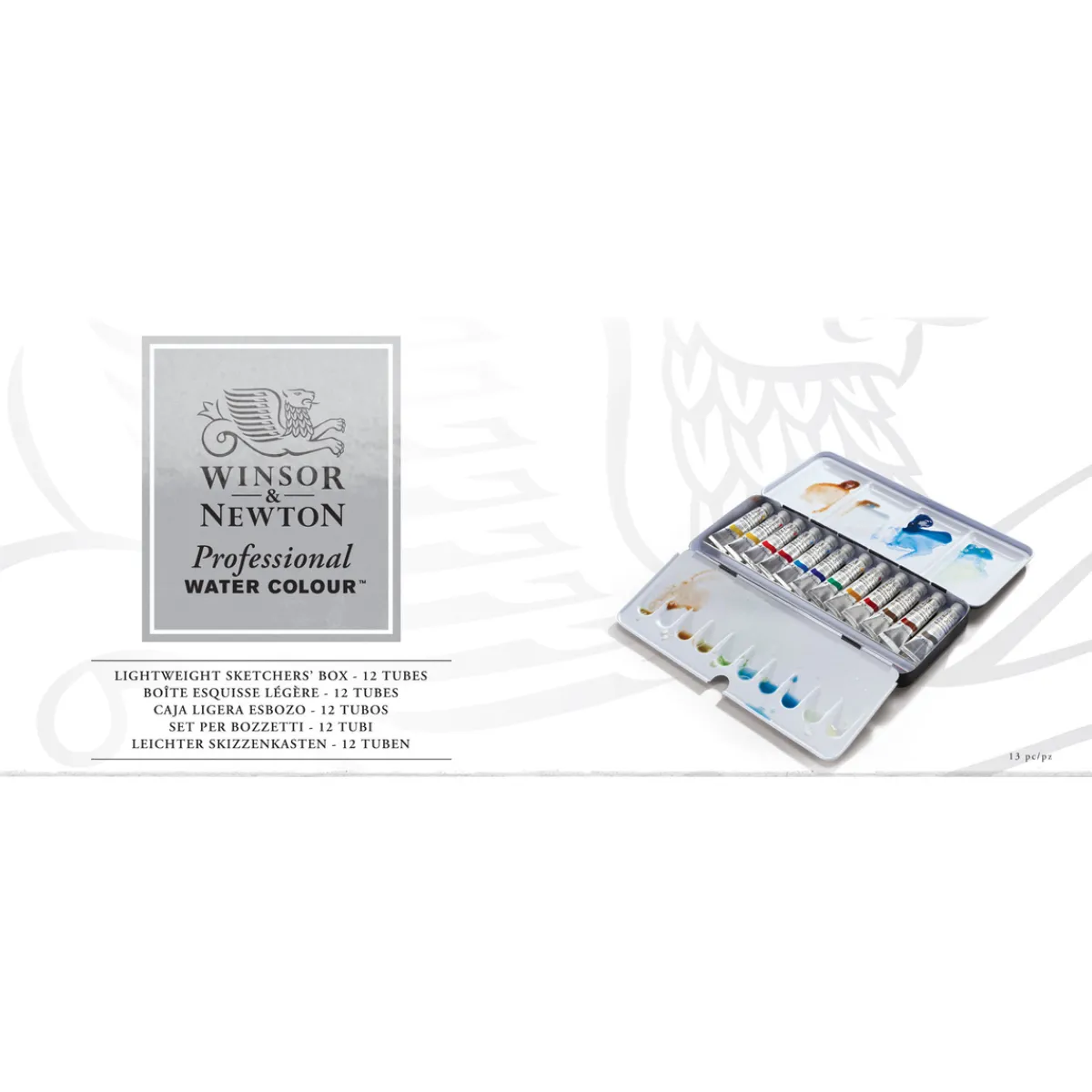 Winsor & Newton W&N PWC akvarellbox 12 tuber | Akvarell- & Vattenfärger