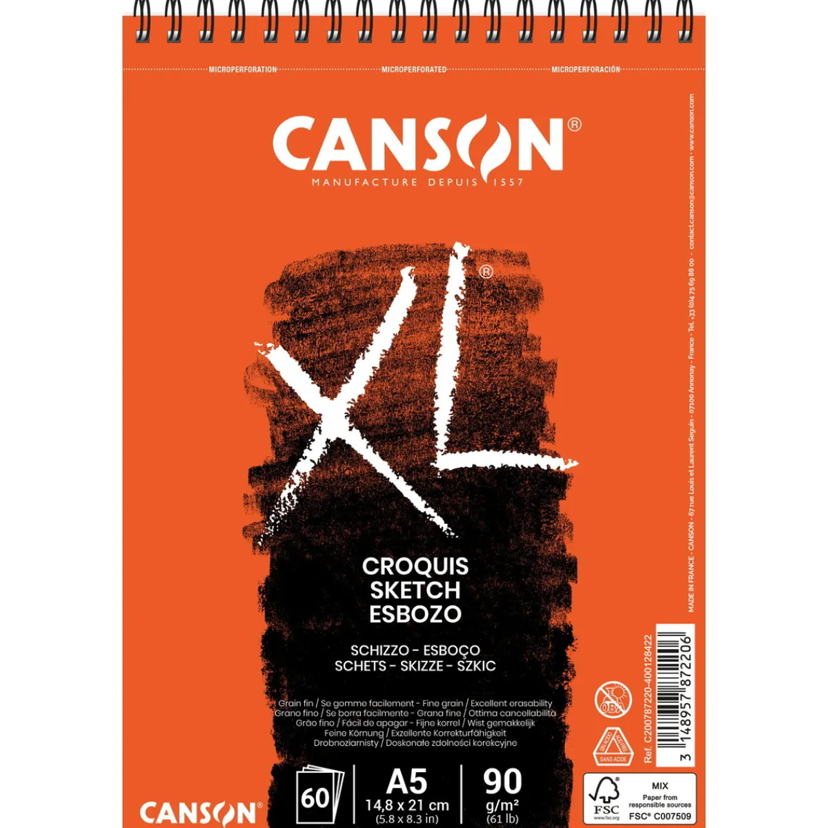 Canson XL Croquis skissblock A5 90g