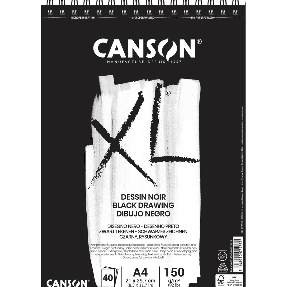 Canson XL Dessin Noir skissblock A4