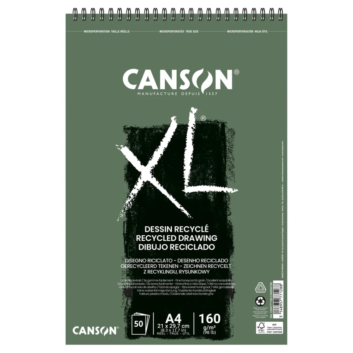 Canson XL Recycled ritblock A4 160g | Block